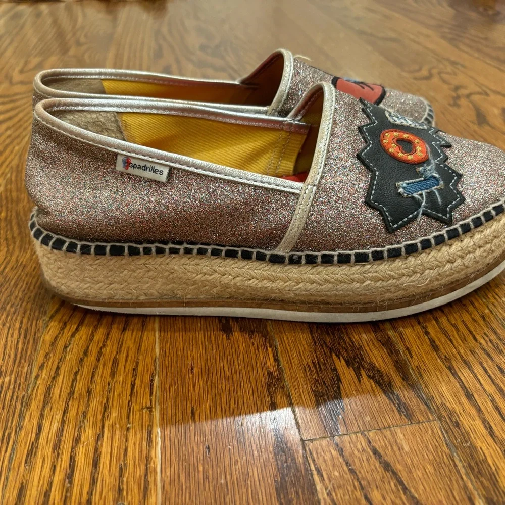 Detailed multicolor platform espadrilles - Picture 8 of 9